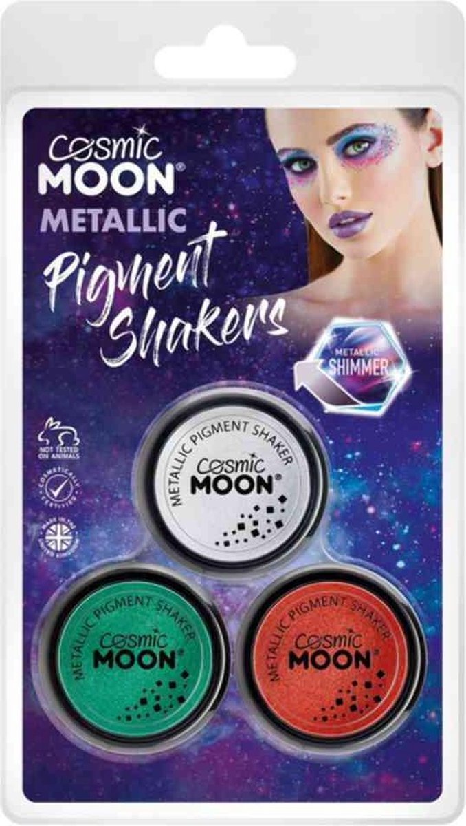 Moon Creations Pigment Shaker Party Makeup Cosmic Moon Metallic Set Multicolours