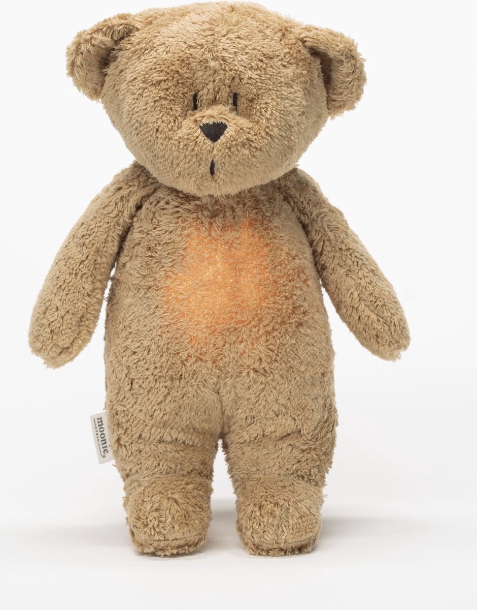 Slaapknuffel Humming Bear Natur - Cappuccino - Moonie Organic - NIEUW 2024