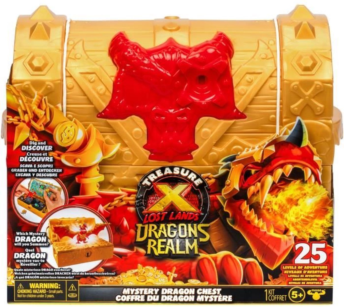 Dragons Realm Treasure Chest - MOOSE TOYS - TREASURE X - Interactieve kist met beeldjes en schatten