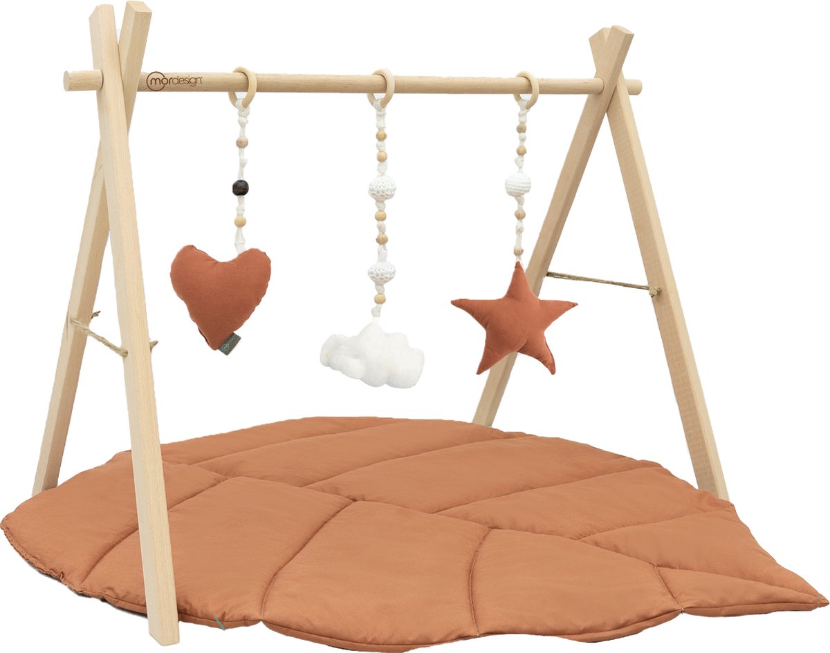 MorDesign Leaf Speelkleed - Beige/Bruin - Babygym - 70bx60h cm