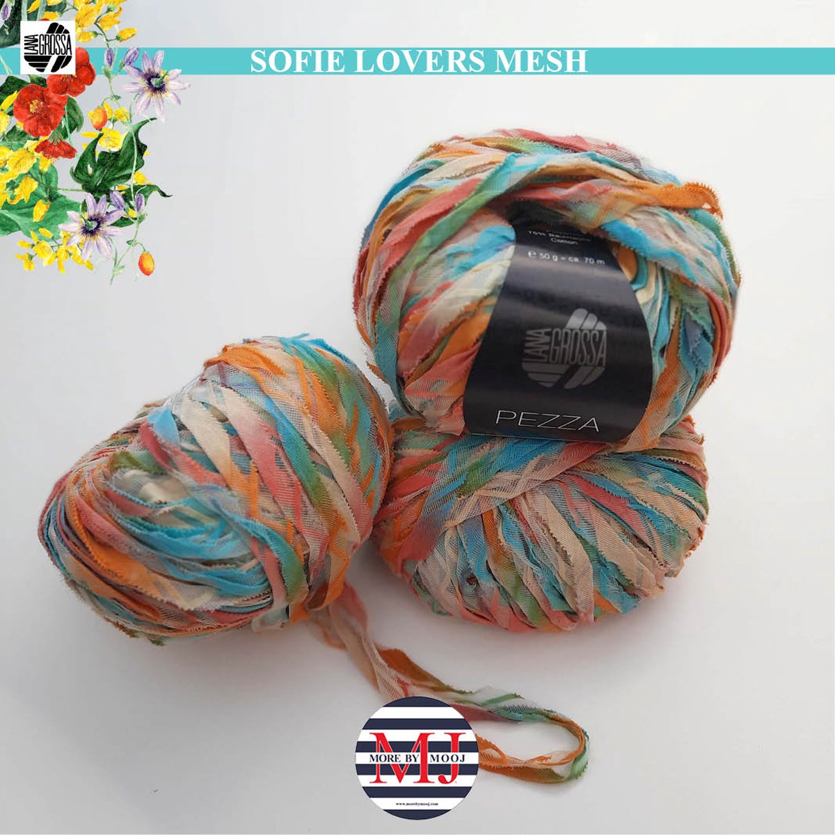 More by Mooj Breipakket Omslagdoek Sofie Lovers Mesh- Orange