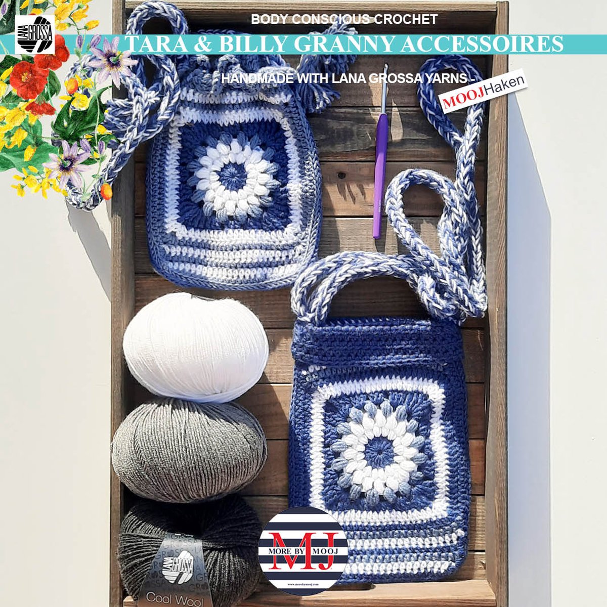 More by Mooj Haakpakket Tara en Billly Granny Accessoires Grey/White