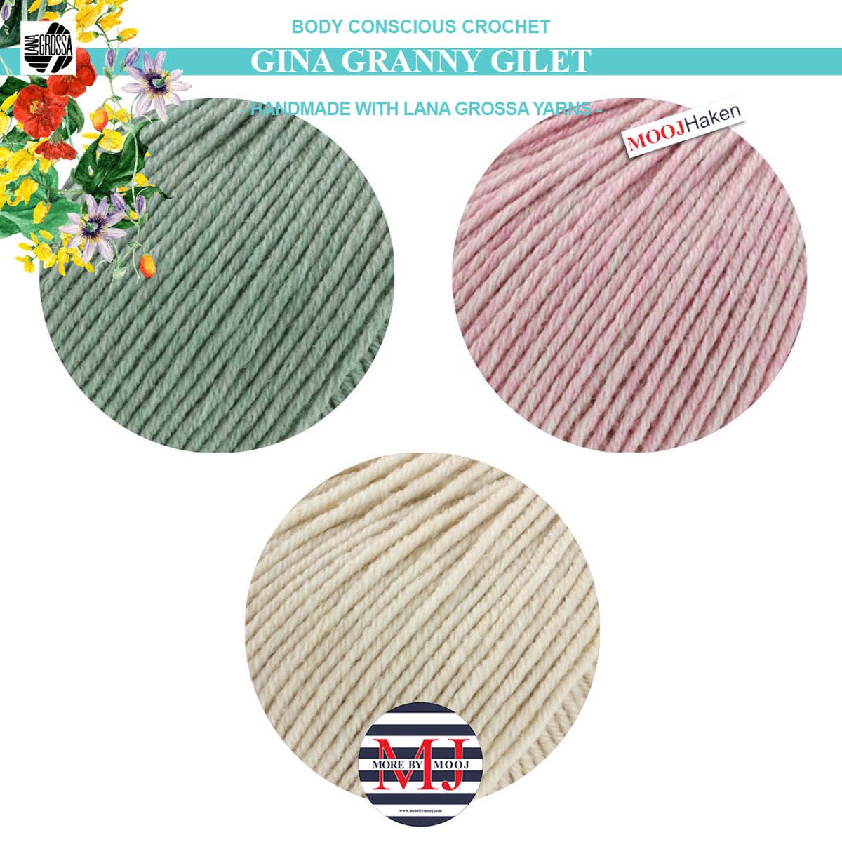 More by Mooj Haakpakket Tara en Billy Granny Accessoires Green/Pink