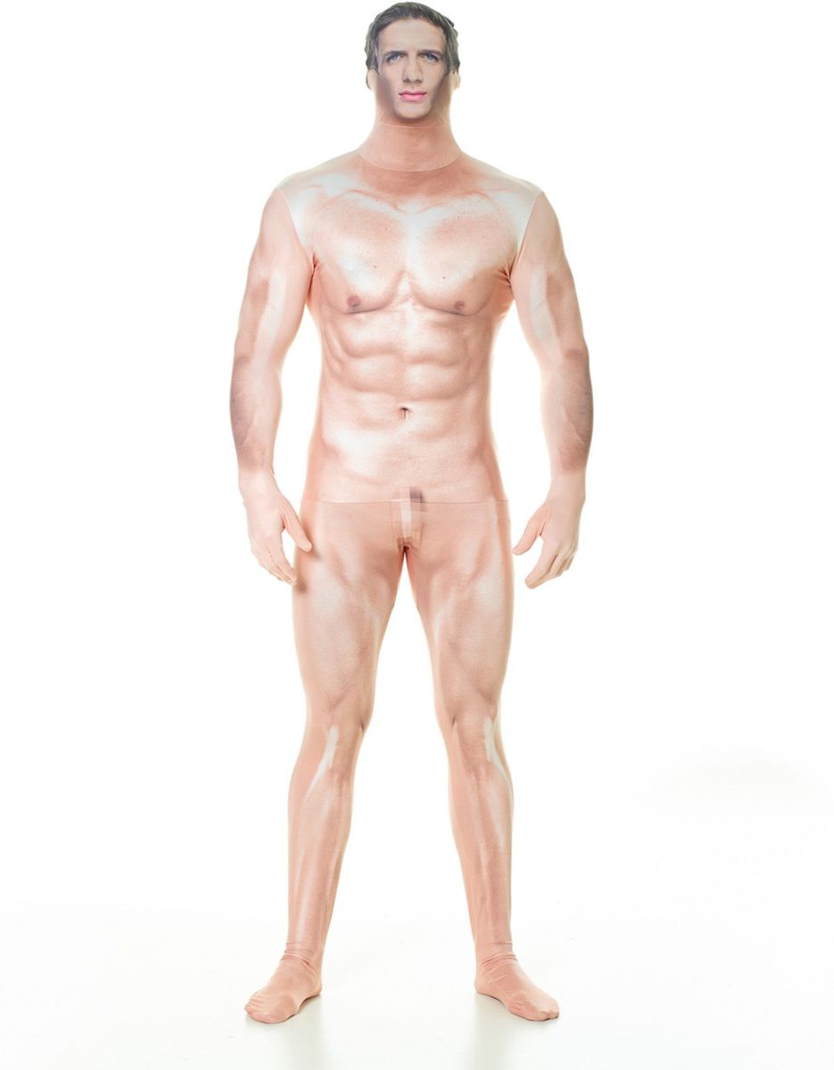  ™ Censored Naked Sexy Man Faux Real Morphsuit - SecondSkin - Verkleedkleding - 152/160 cm