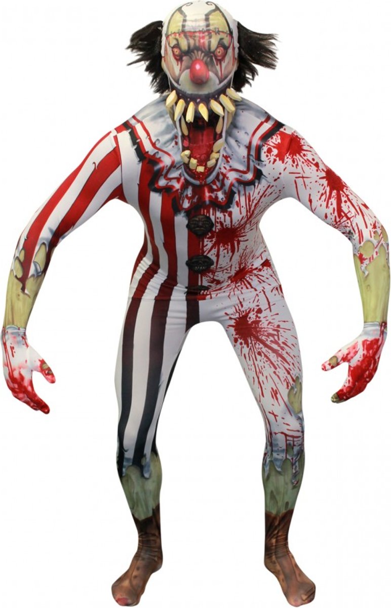  ™ Jaw Dropper Clown - SecondSkin - Verkleedkleding - 185/206 cm