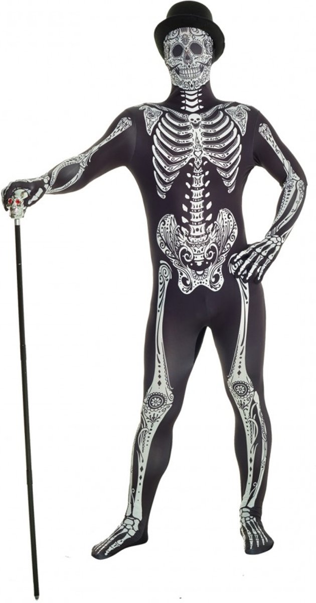  ™ Morphsuit day of the dead - SecondSkin - Verkleedkleding - 164/176 cm