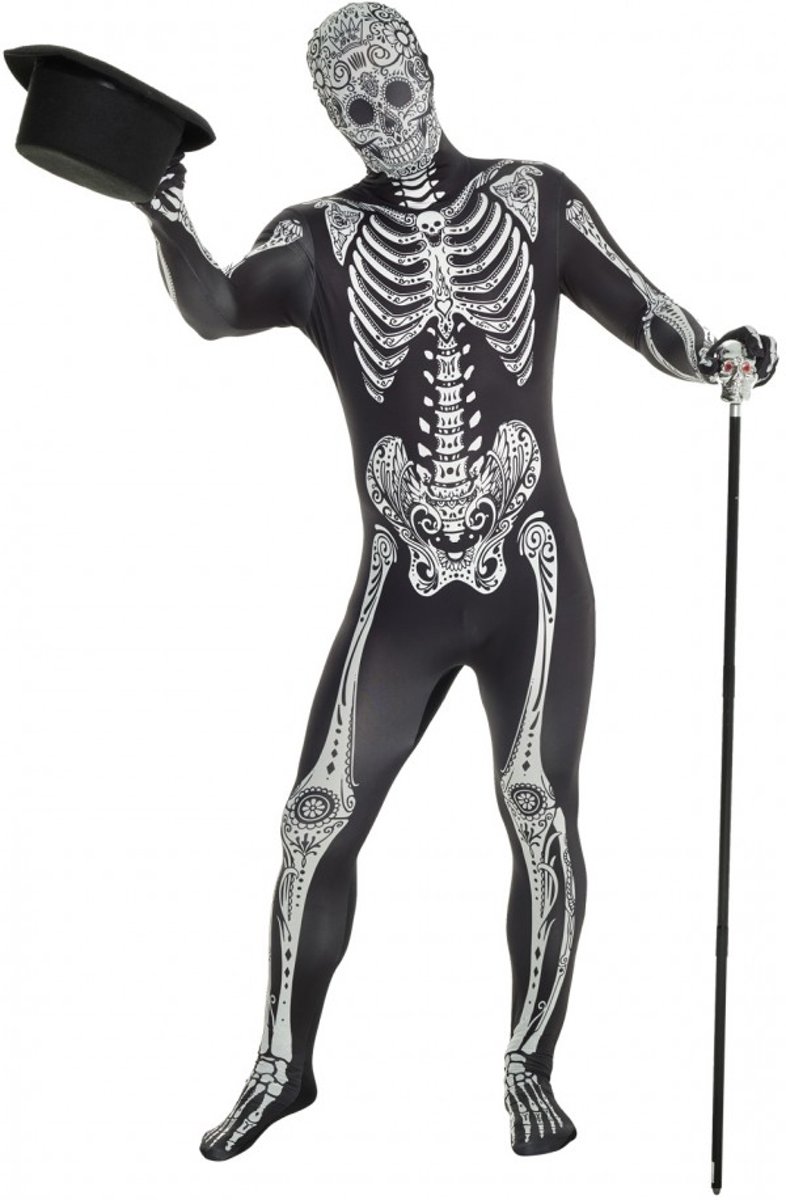  ™ Morphsuit day of the dead - SecondSkin - Verkleedkleding - 176/184 cm