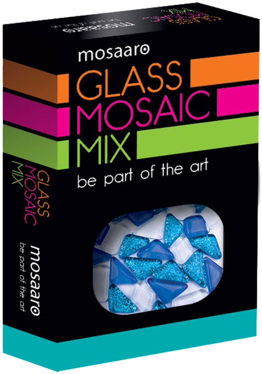 Mosaaro Mosaaro Mozaiek Materialenset Mix: Blauw, Wit, Glitter blauw MA5001.