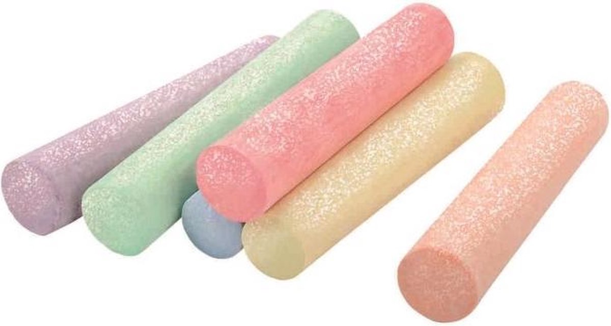 Moses Glitterstoepkrijt Junior Krijt Glitter 6-delig