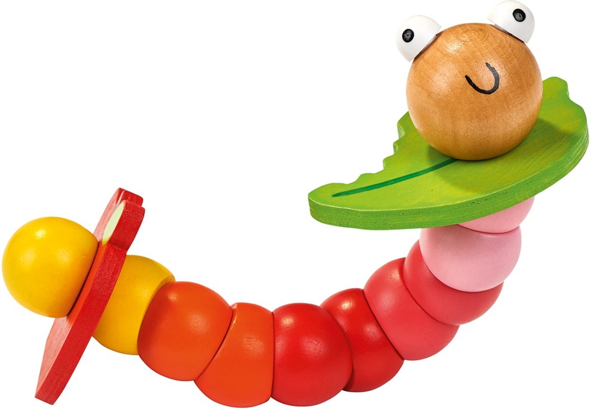 Moses Houten Rups 17 Cm Roze