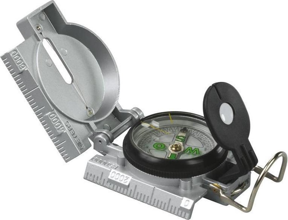 Moses Kompas Expeditie Kunststof 7,5 X 6 X 3 Cm Zilver