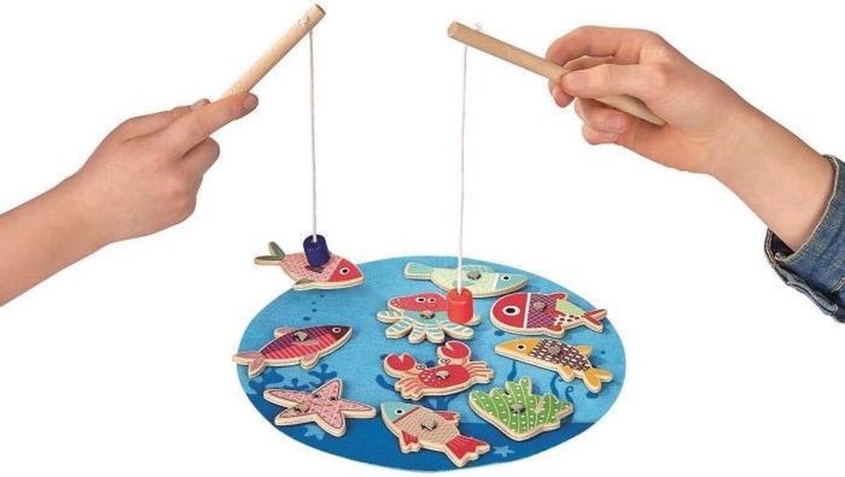Moses Visspel Junior 17 X 7 Cm Hout Blauw 13-delig