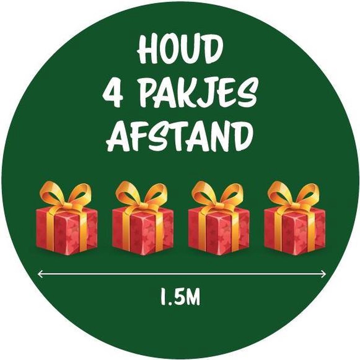 Corona covid vloersticker met laminaat - 4 pakjes afstand- afstand houden - 1m50 - Diameter 42.5 cm - 5stuks