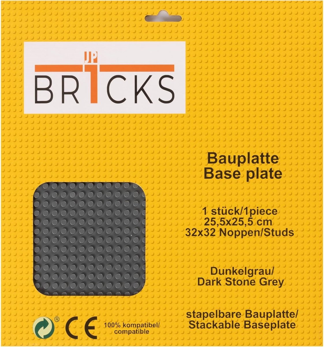 Bouwplaat 32 x 32 donkergrijs