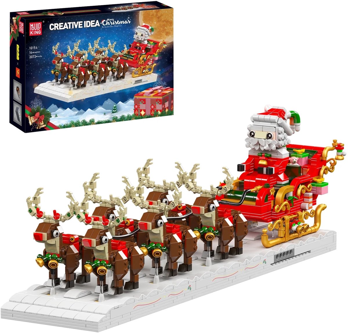 Kerstman met rendierslee