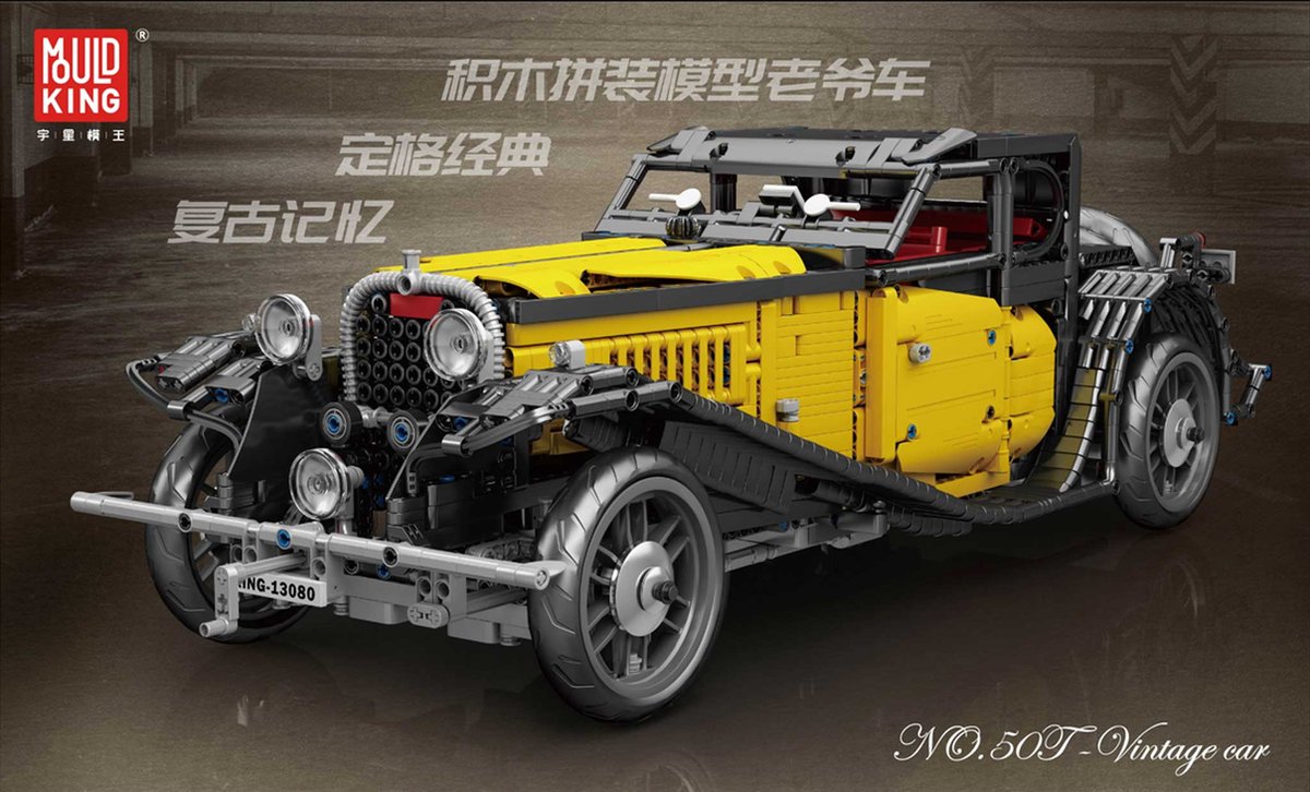 Mould King 13080 - Bugatti T50 - 3546 onderdelen - Lego Compatibel - Bouwdoos
