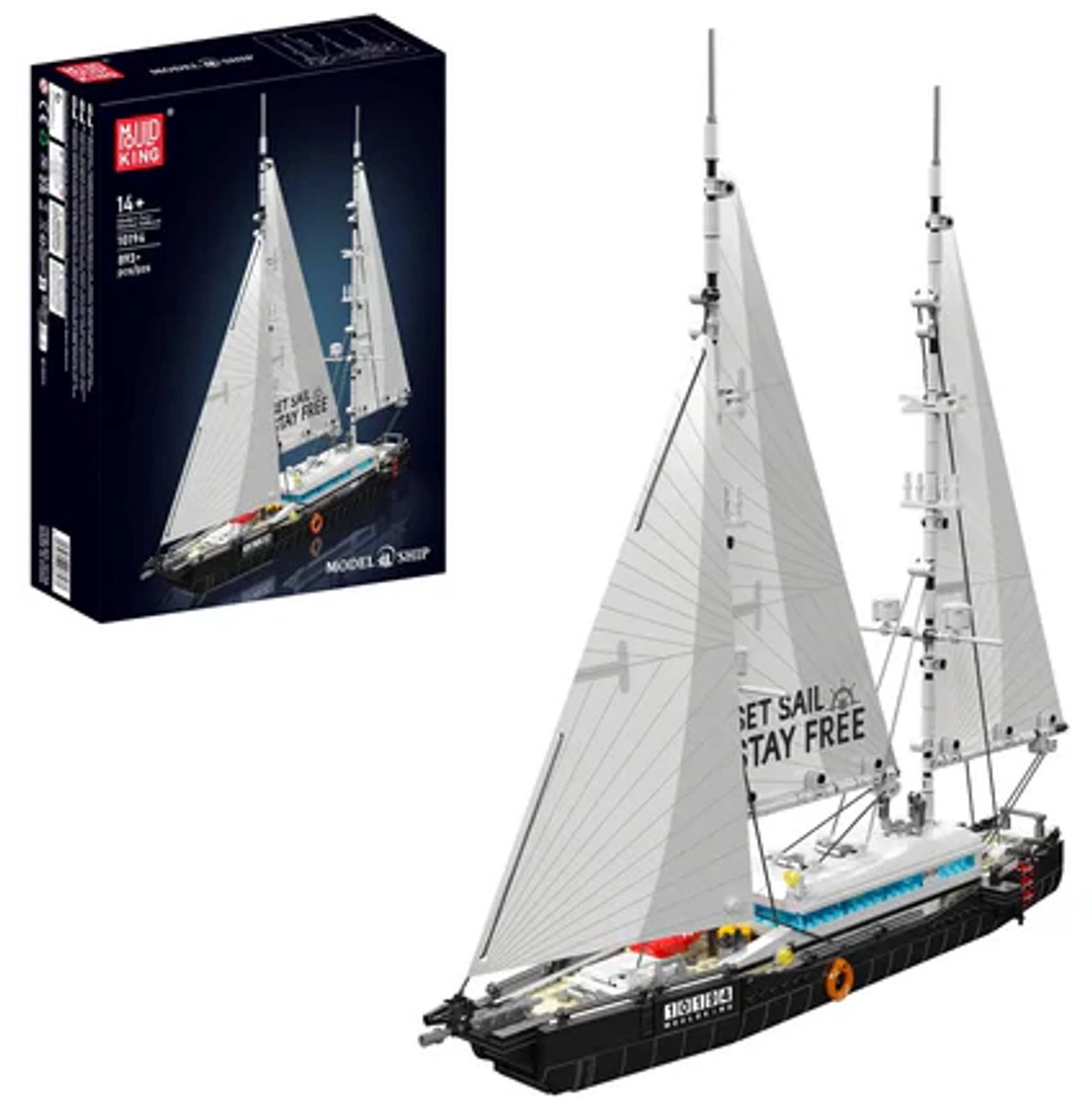 Mouldking - Zeilboot - Jacht - Bouwset - Bouwstenen - past op bekende blokjes