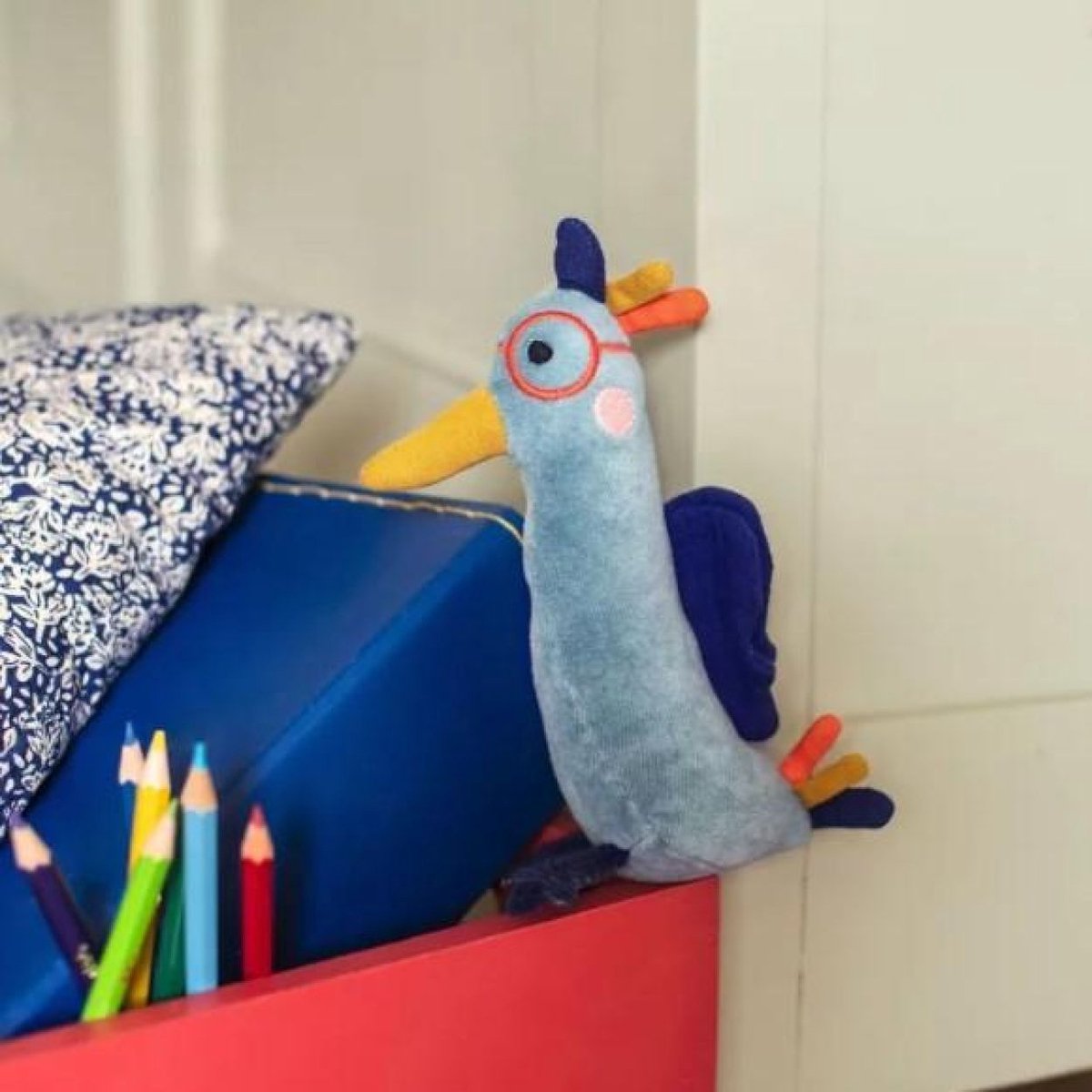 Knuffel Les Toupitis Blauwe Vogel