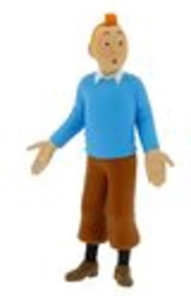 Figuurtje Kuifje - 8,5 cm hoog - blauwe trui - Tin Tin - Moulinsart