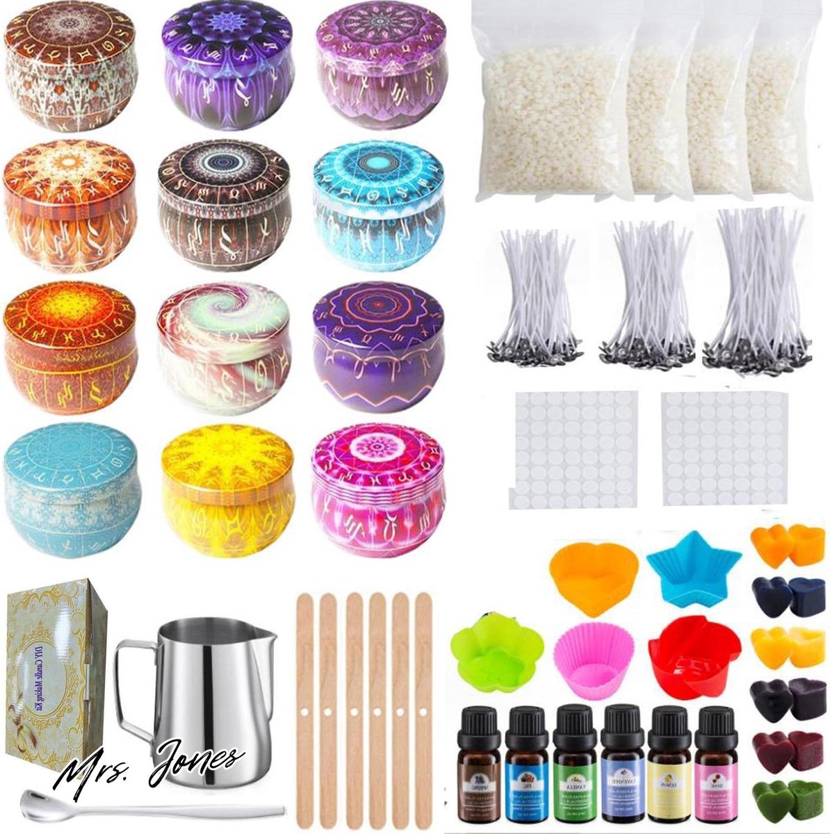  Collection Kaarsenmakingsset - Doe-Het-Zelf - Candle Wick Making Kit - Beginners - Accessoires - Zwart .