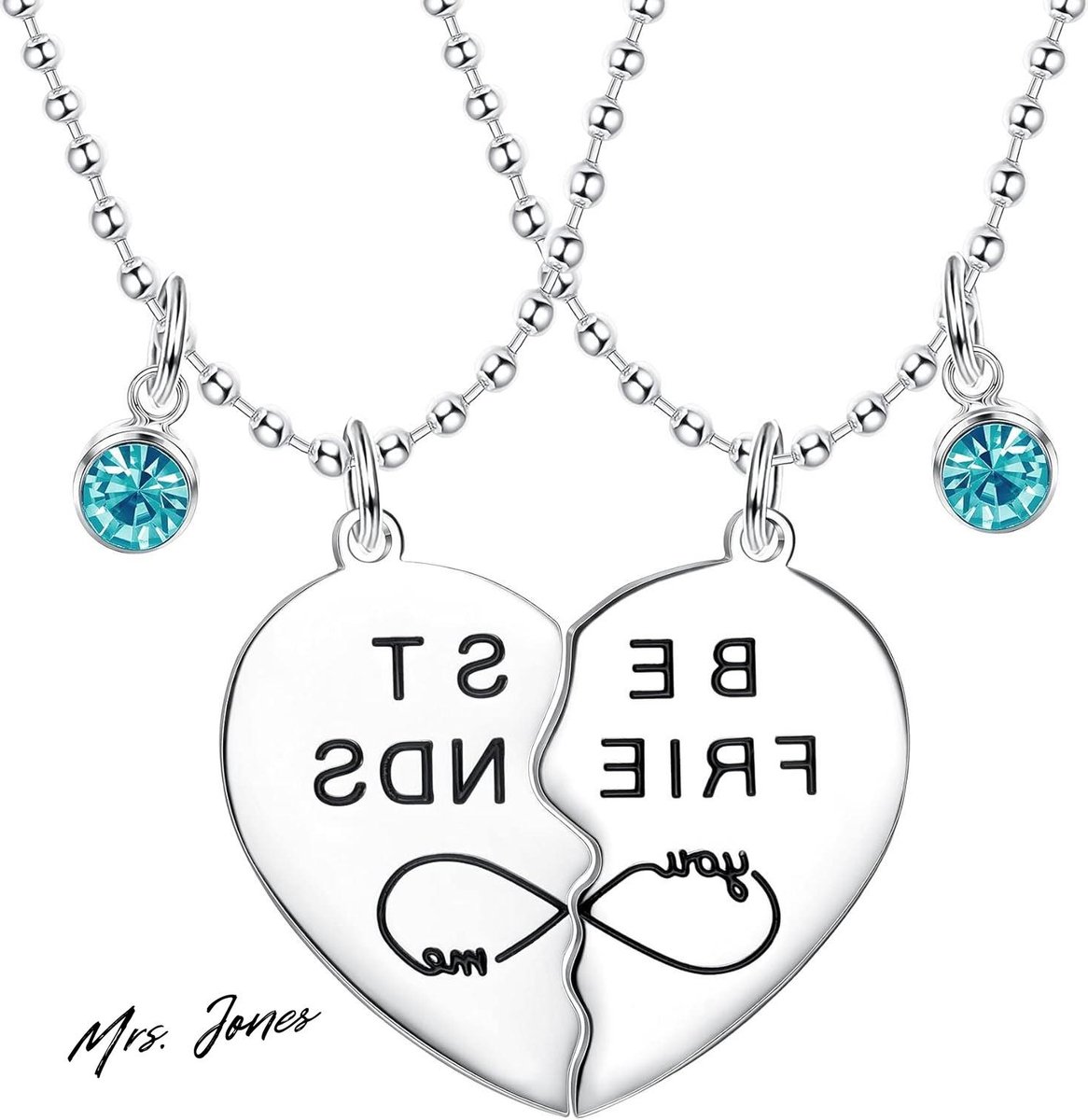   Halsketting Best Friends vriendschapscadeau BFF trendy sieradenset voor dames gegraveerde puzzelketting goede vrienden kristal matchend liefdeshart cadeaus verjaardag 2 3 4 .