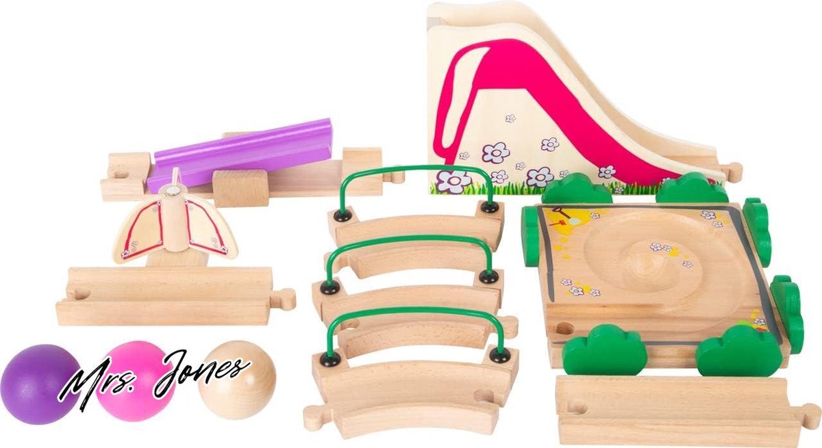 Mrs. Jones Houten knikkerbaan speeltuin - Junior Marble Run - Speelgoed vanaf 15 jaar .
