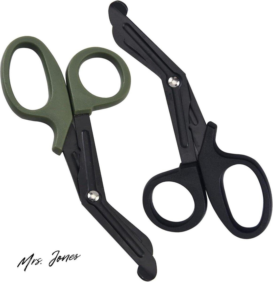 Mrs. Jones Medische Verbondschaar EMT- en Traumaschaar 15 cm Bent Stealth Black voor Verpleegsters Medische Studenten Noodhulp Zwart Groen .