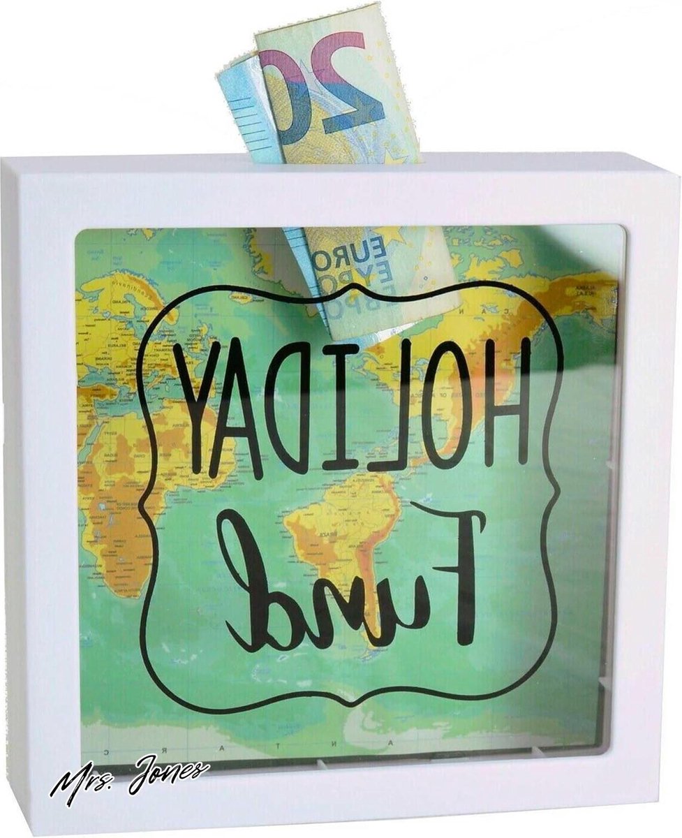 Mrs. Jones Royal Selection Spaarpot Vakantiefonds - Wit - 15 cm .