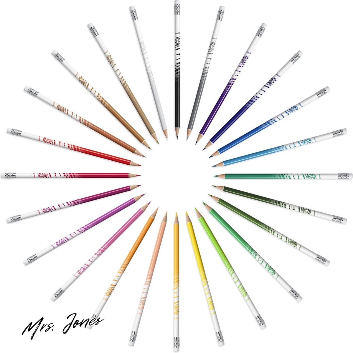 Mrs. Jones Uitwisbare kleurpotloden Illusion Evolution - pak van 24 stuks - schoolbenodigdheden .