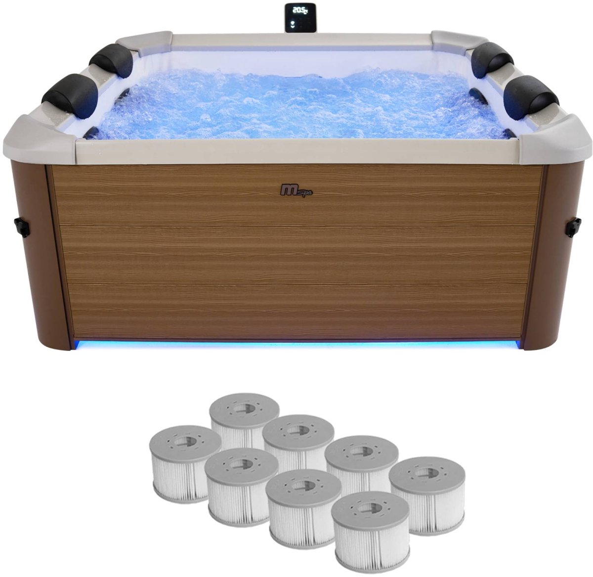 Mspa Vaste Spa Amber - Hydromassage voor 6 personen - 4 kussens - 8 filters