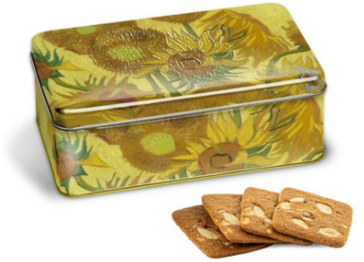 Koekblik van Gogh - Sunflower - Inclusief Amandelkoekjes