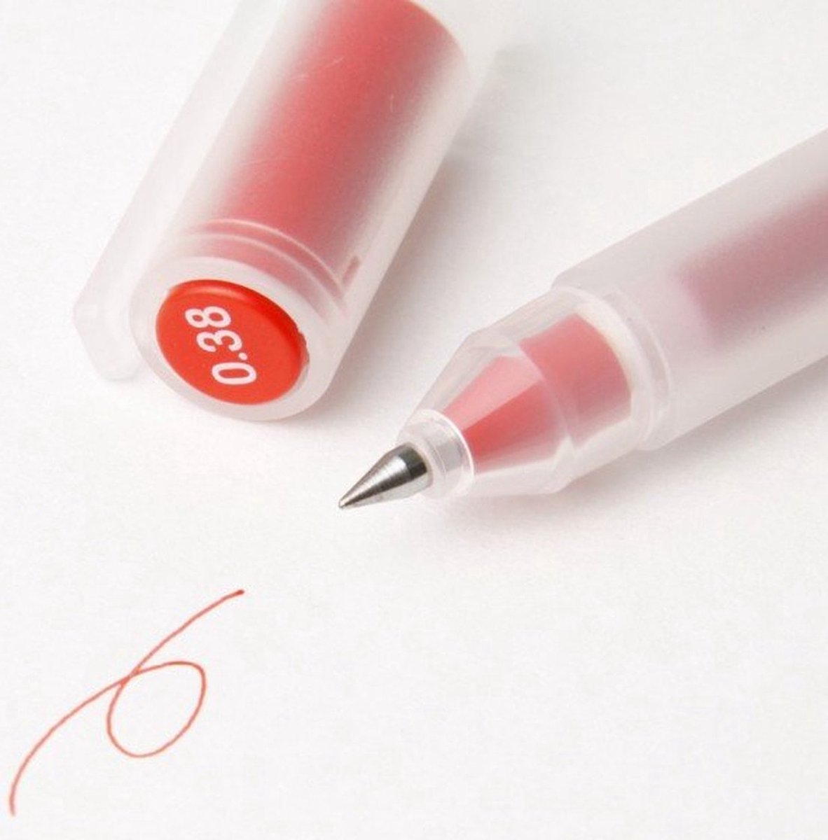 Muji Gel Pen Kleur Inkt Rood 0.38mm + 1 Reserve Vulling Refill