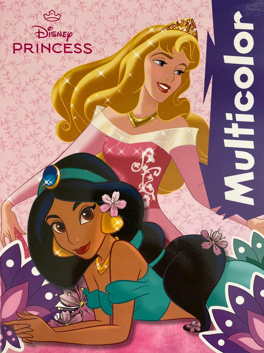 Disney Princess Kleurboek - Alladin Jasmine (Yasmine) - Doornroosje (Aurora) - 32 Paginas - 17 Kleurplaten en 17 Voorbeelden - Voor Kinderen - Creatief - Knutselen - Uitermate Geschikt voor Kleurpotloden & Wasco
