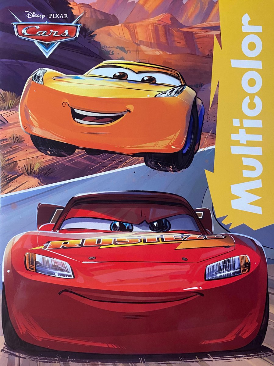 MultiColor - Disney Pixar Cars Kleurboek - 32 Paginas - 17 Kleurplaten en 17 Voorbeelden - Kleurboek voor Kinderen - Kleurboek voor Volwassenen - reatief - Knutselen - Uitermate Geschikt voor Kleurpotloden en Wasco