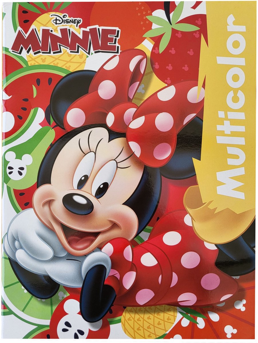 Multicolor - Disney Minnie - Kleurboek over Minnie Mouse - 32 Paginas - 17 Kleurplaten en 17 Voorbeelden - Voor Kinderen - Knutselen - Creatief - Uitermate Geschikt voor Kleurpotloden en Wasco