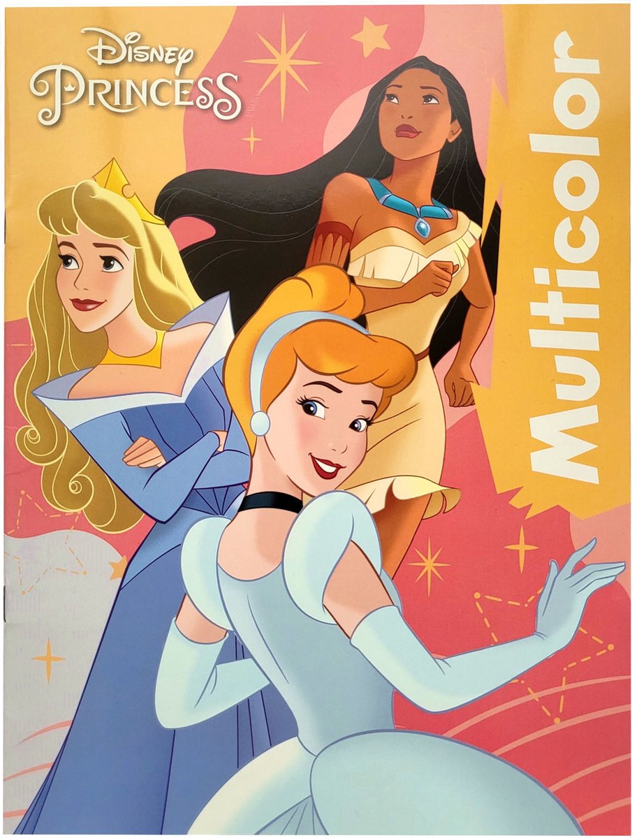 Multicolor - Disney Princess - Kleurboek - Prinsessen - Assepoester - Pocahontas - Aurora - 32 Paginas - 17 Kleurplaten en 17 Voorbeelden - Creatief - Knutselen - Uitermate Geschikt voor Kleurpotloden en Wasco