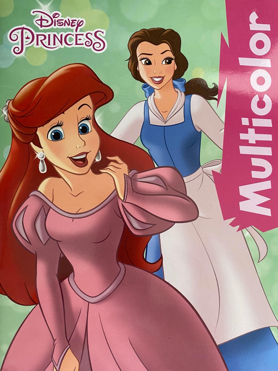 Multicolor - Disney Princess - Kleurboek over Disney Princessen - 32 Paginas - 17 Kleurplaten en 17 Voorbeelden - Voor Kinderen - Knutselen - Creatief - Uitermate Geschikt voor Kleurpotloden en Wasco
