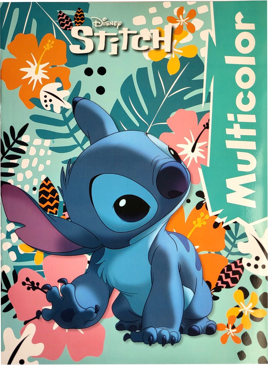 Multicolor - Disney Stitch - Kleurboek over Lilo en Stitch - 32 Paginas - 17 Kleurplaten en 17 Voorbeelden - Voor Kinderen - Knutselen - Creatief - Uitermate Geschikt voor Kleurpotloden en Wasco