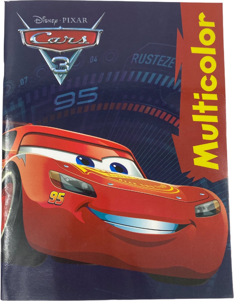Multicolor Disney Pixar Cars 3 Kleurboek - Stoere Kleurplaten met Lightning McQueen - 32 Paginas - Geschikt voor Kleurpotloden en Wasco
