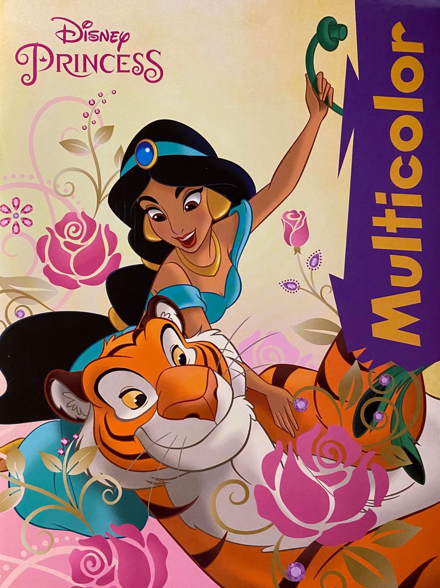 Multicolor Disney Princess Kleurboek - Magische Kleurplaten met Jasmine en Rajah - 32 Paginas - Geschikt voor Kleurpotloden en Wasco
