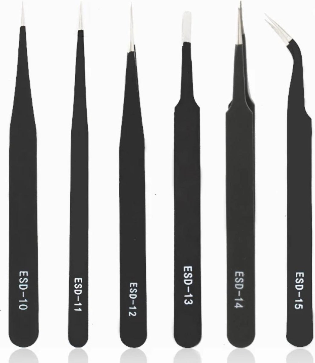 Professionele Antistatische ● hobby pincetten ●