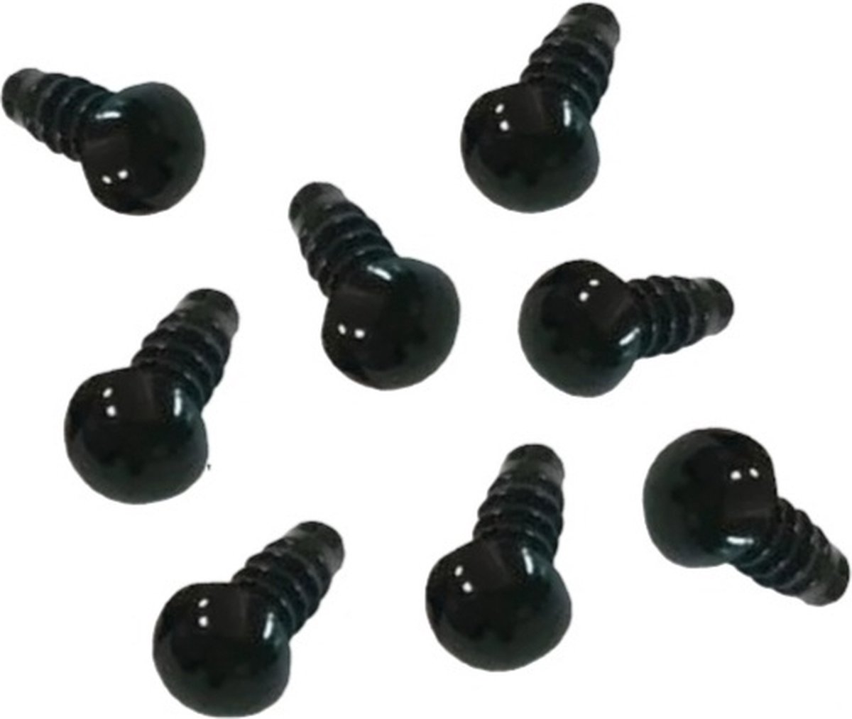 Veiligheidsoogjes met sluiting ● Multiplaza ● rond ● zwart ● 8 mm ● 20 stuks (10paren) ● knutselen - hobby - haken - breien - knuffels - amigurumis - poppen