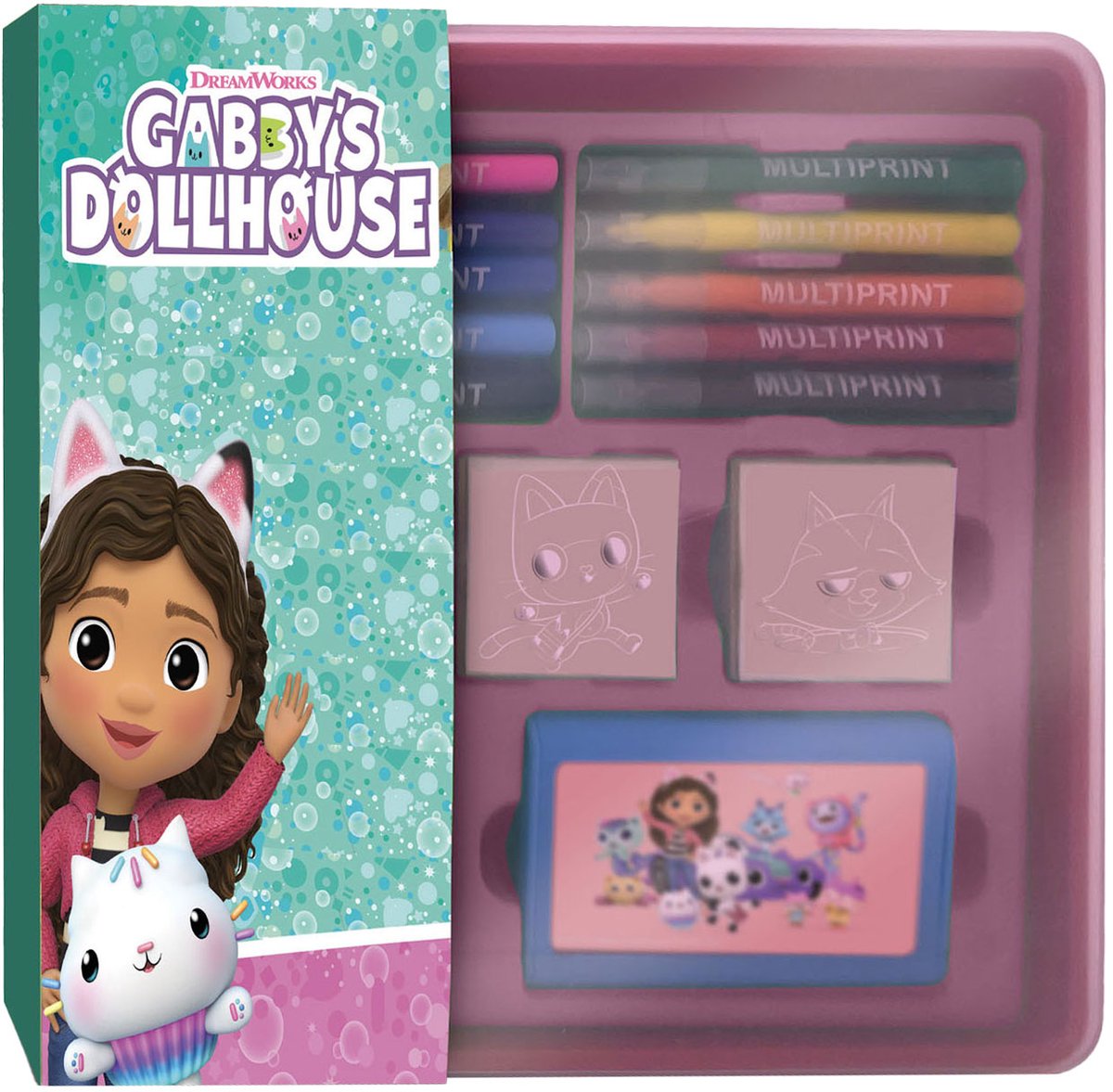 Gabbys Poppenhuis Stempels en Viltstiften Set in Opbergbox
