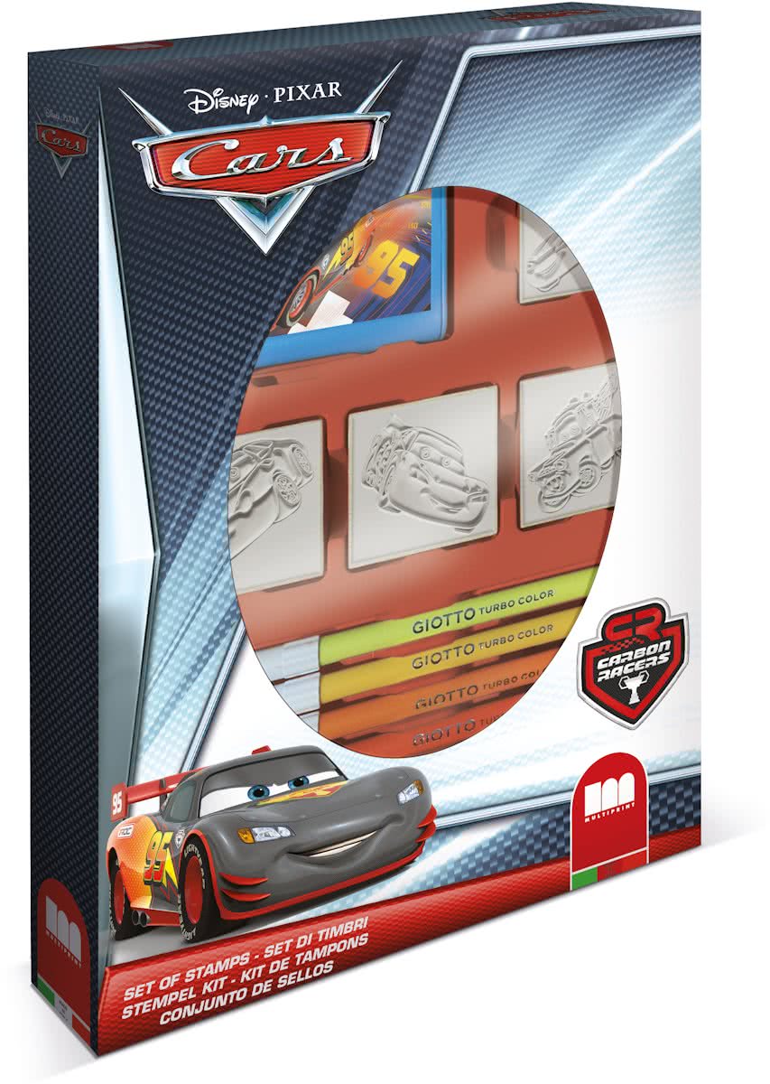 Multiprint Disney Cars - box - 4 stempels + 7 stiften