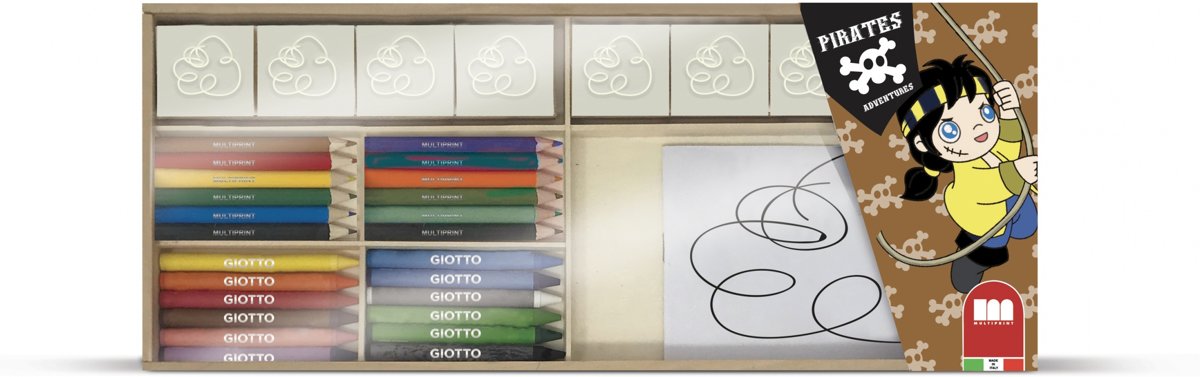 Multiprint Kleurset Pirates Hout 34-delig