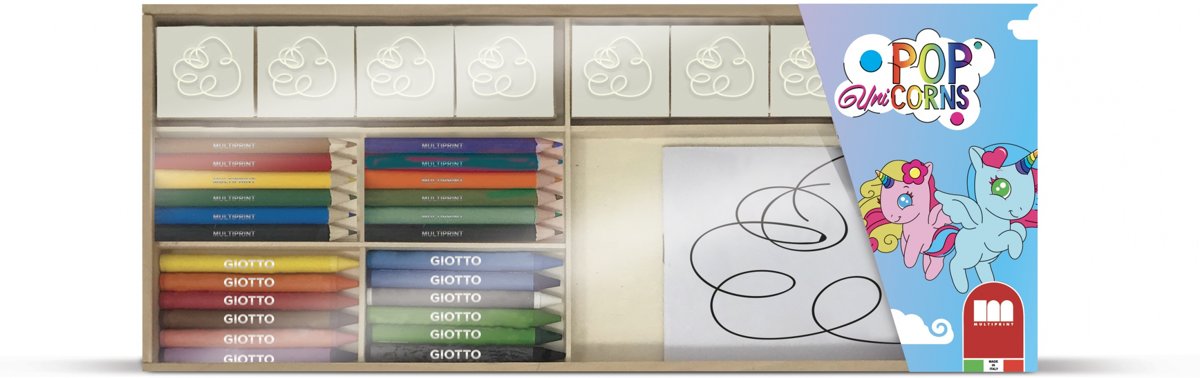 Multiprint Kleurset Pop Unicorns Hout 34-delig