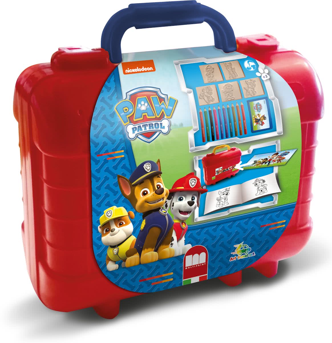 Multiprint Nickelodeon Paw Patrol - koffer - 5 stempels + 10 potloden