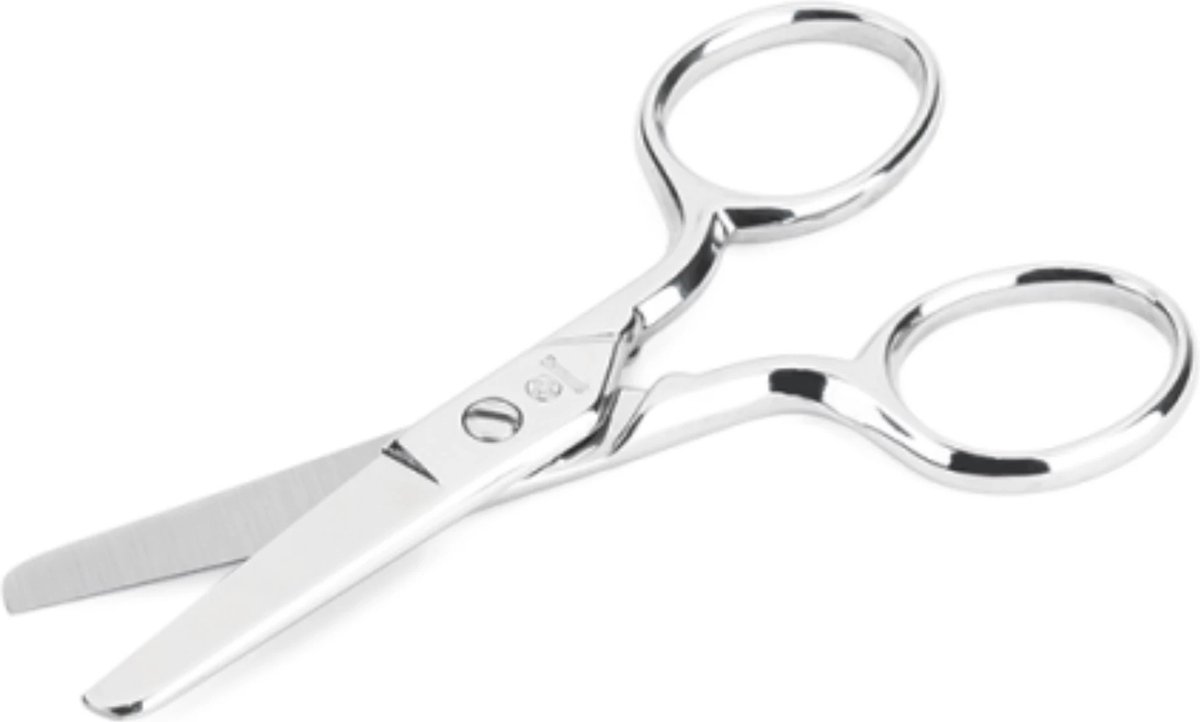 Mundial Compacte multifunctionele schaar – 10,5 cm – RVS – afgeronde punt – nikkelafwerking