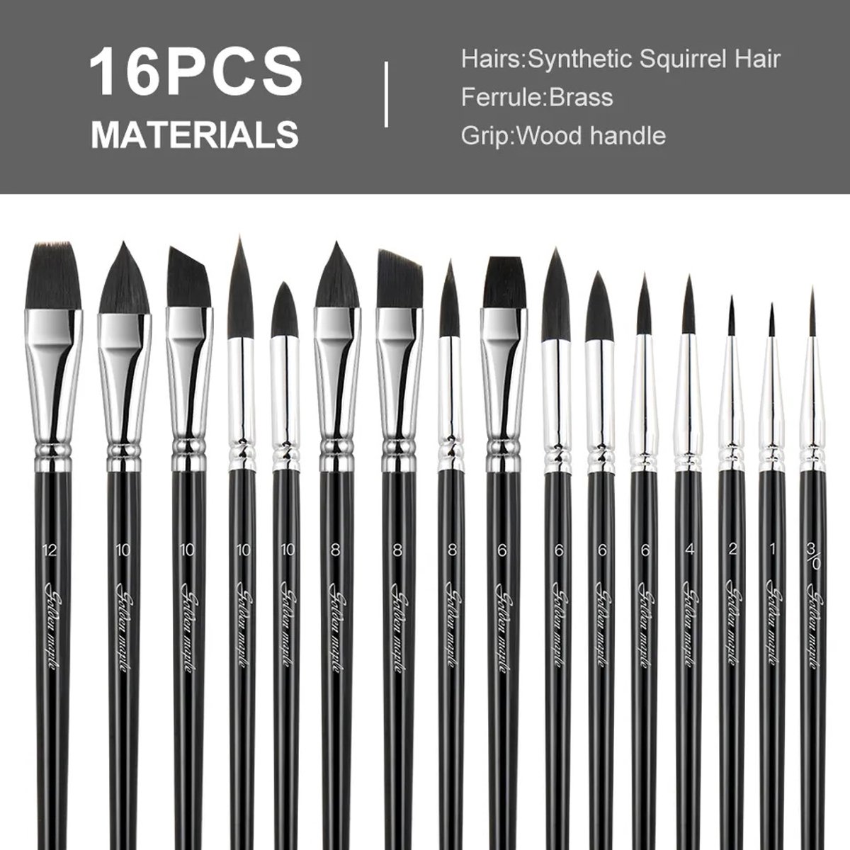 MusBrush Penseelset M20~16 -delig Synthetisch