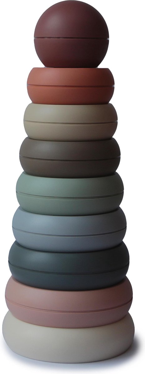 Mushie Stacking Tower Original - Stapelring toren - Ringtower - Speelgoed